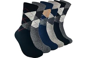 Topline 6 Pares Calcetines de Invierno Hombre, de Lana Calientes y Calentitos