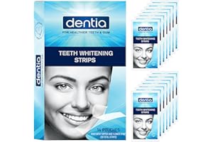 DENTIA 28 Teeth Whitening Strips, Gentle for Sensitive Teeth, Professional Effect to Remove Stains (28 Strips, 14 Pouches)