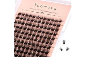 YOONOYA Pestañas Postizas Cluster Lashes 144 Pcs 8-16mm D Curl DIY Pestañas Individuales Pestañas Postizas Naturales esponjosas, Eyelash Extension Easy to Apply at Home (QDQ-8-16mm-MIX)