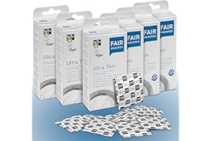 ‎FAIR SQUARED FAIR SQUARED Kondome Ultra Thin 60 Box 52 mm – Vegane Kondome Klimaneutral aus fair gehandeltem Naturkautschuk – Kondom gefühlsecht hauchzart condoms