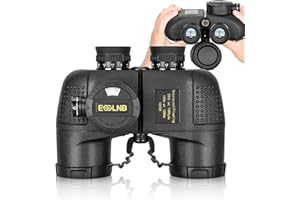 ESSLNB Binocolo Marino 10X50 Binocolo Militare con Telemetro Bussola Prisma BAK4 100% Impermeabile per Caccia Navigazione