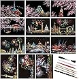 12 Sheets Scratch Art Painting Rainbow Scratch Paper, Sketch Pads DIY Art Craft City Series Night View Scratch Art for Adults and Kids, Craft Art Kits with 6 Tools-7.8 X 5.5 Inches (Multicolor)
