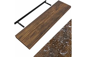 Casaria® Étagère Murale Flottante chêne foncé 90 cm MDF Robuste Effet Flottant Support de Fixation Inclus étagère Bois