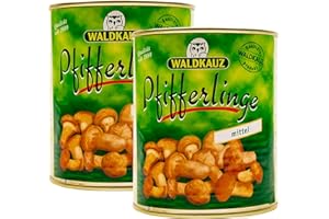 S.MILE GMBH Food-United Pfifferlinge ausgesucht klein Speise-Pilz 2 Dosen Füllmenge 800g ATG 455g hochwertiges Qualitätsprodukt wohlschmeckend küchenfertig geputzt keine Konservierungsstoffe