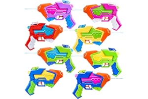 SLOOSH 8 Pack Assorted Water Pistols Water Guns in 8 Colors, Water Blaster, Water Soaker Squirt Guns for Kids Summer Swimming Pool Beach Sand Outdoor Water Activity Fighting Play Toy
