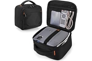 CURMIO Sacoche pour Mini-projecteur, 24,4 x 21,6 x 12,7 cm, Sac de Rangement pour Vidéoprojecteur LED, Compatible avec la Plupart de Mini Projecteurs sur Le Marché, Couche Simple, Sac Vide