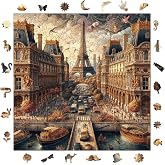 WePuzzleUp Ahşap Puzzle Yetişkin - Masalsı Şehir Paris - 353 Par&ccedil;a, 29 x 29 cm - Yapıştırıcı Folyo Dahil - Benzersiz Şekilli 