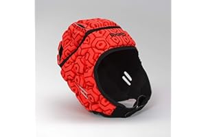 Rhino Pro Rugby Headguard, Fire Orange, Large Youth
