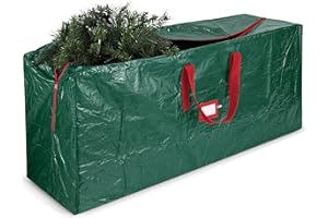 ZOBER Jumbo Christmas Tree Storage Bag - Fits 7.5FT. Tall Christmas Trees- Durable Reinforced Carry Handles, Dual Zippered Storage Containers - Waterproof Xmas Tree Bag Protects from Dust, Moisture & Insect