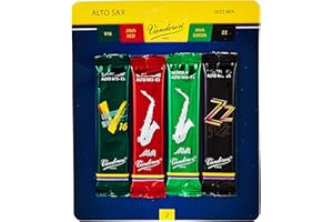 Vandoren SRMIXA2 Alto Sax Jazz Reed Mix Card includes 1 each ZZ, V16, JAVA and JAVA Red Strength 2