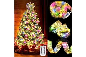YEAHBOOM 5M 50 LED Cinta Luminosa de Navidad,Luces la Cinta del árbol Navidad,Luces Cadena Cinta de Navidad,Luces Navidad Exterior,De Iluminación para Interiores y Exteriores Jardín,Navidad,Patio,Fiestas