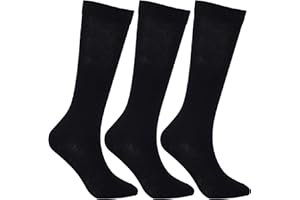Laulax 3 Pairs Finest Combed Cotton Girls School Knee High Socks (3-16 Years), Gift Set