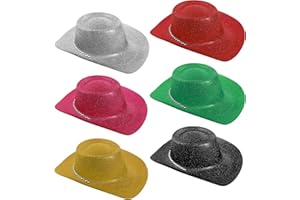 I LOVE FANCY DRESS LTD Grande cappello da cowgirl glitterato argento accessorio per addio al nubilato cappello da cowboy