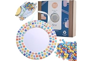 Crafty You Crafty Me - Mosaic Mirror Craft Kits, Creative Activity Gifts, Craft Kit for Adults, Arts & Crafts Kit (Rainbow), Made in UK