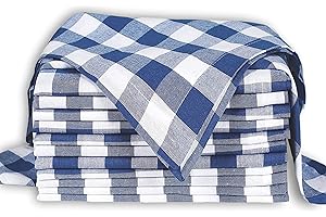 Linen Clubs - Servilletas Gingham (12 unidades, 45,7 x 45,7 cm), diseño de cuadros