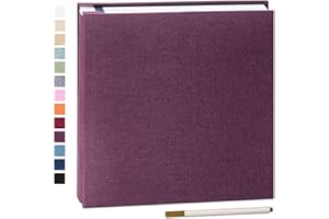 Yopih Selbstklebende 10x15 Fotoalbum Einkleben und zum Selbstgestalten Groß leinen Photoalbum mit 40 weißen Seiten, Hochzeit Jahrestag Geburtstag Geschenke, mit einem Kugelschreiber, 28x27cm