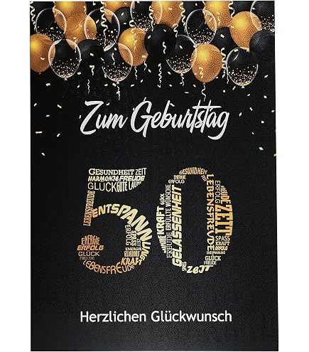 SUUYOO Jumbo-Geburtstagskarte Zum 50. – Retro-Design „Back In 1974“ Für Männer & Frauen