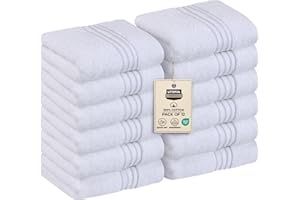 Utopia Towels - 12 luksusowych ściereczek, 30 x 30 cm - 100% bawełna Flanelowe ściereczki do twarzy Premia, bardzo chłonne i miękkie w dotyku (biały)