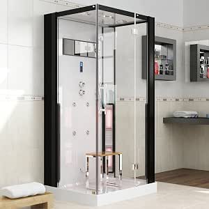 Sauna Con Sedia Inclusa Per Relax COSTWAY Sauna A Vapore Portatile Con Telecomando, Cabina Sauna A Vapore Pieghevole Con Sedia E 9 Livelli Di Temperatura, Telaio In Metallo (Caffè Sauna Per Dimagrire - 6