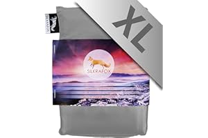 Silkrafox XL - super-king-sized ultralight sleeping bag liner, artificial silk inlett, perfect for hiking, backpacking, outdoor activities