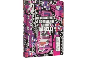 COMIX FLASH - Diario Giornaliero 13 Mesi, Diario Scuola 2024-2025, Ideale per Bambini e Ragazzi, con Copertina Rigida, Supporto Metallizzato e 448 Pagine, 13x17.8 cm, Rosa Flash