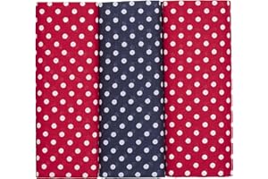 MANDITTIONS Box of 3 Spotted Cotton Handkerchiefs Extra Large Size Assorted Navy Blue/Red