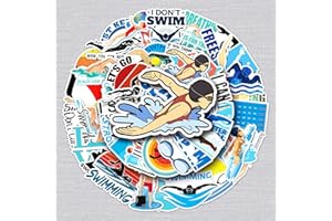 LYUNMU Lot de 50 autocollants de natation mignons pour voiture, ordinateur portable, skateboard, vélo, cyclomoteur, moto, vélo, ordinateur, convient pour adultes et enfants