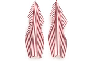 ‎FILU FILU Geschirrhandtücher 8er Pack Rot / Weiß gestreift (Farbe und Design wählbar) 45 x 70 cm - hochwertige Küchenhandtücher / Geschirrtücher aus 100% Baumwolle