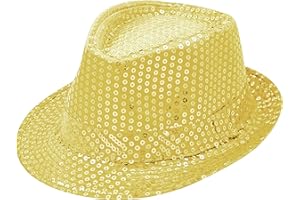 TrendandStylez Pailletten Hut Glitzer Kappe Sylvester Karneval Party 11 Farben (Gold)