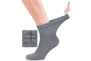 Fiera Besa Diabetiker Bambus-Socken mit Lycra für Herren: Knöchelhoch; ohne Naht am Ansatz der Zehennägel; 4 Paar