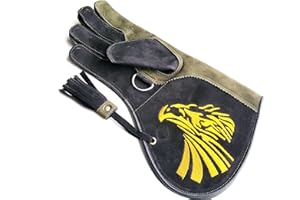 Starlingukpk - Guanti da falconeria in vera pelle nabuck a doppio strato, per la manipolazione degli uccelli, per animali domestici.