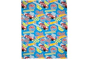 Character World Coperta ufficiale Hot Wheels in pile, super morbida e calda, motivo fiamma, perfetta per camera da letto, campeggio e pigiama party, 100 x 150 cm