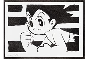 moreno-mata Autentici Graffiti Fatti a Mano Astro Boy Handmade Poster Anime e Manga Quadro Moderno Soggiorno Decorazione Parete Regalo Uomo e Donna