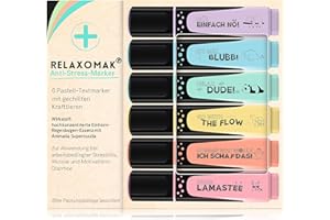 ‎GLÜCKSGUT GLÜCKSGUT® 6x Textmarker Pastell | Geschenkbox & Anleitung | Scherz-Medikament | Anti Stress | Büro Schule Studium Uni | Abschiedsgeschenk für Kollegen Chef Lehrer