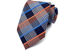 Rosiika Men's Plaid Check Stripe Ties Pattern Business Formal Designer Wedding Party Neckties