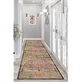 Pelangi Ağa&ccedil; Desenli Dijital Baskı Yıkanabilir Kaymaz Taban Etnik Kilim Desen Salon Halısı ve Yolluk, Kahverengi 60 x 200, 95