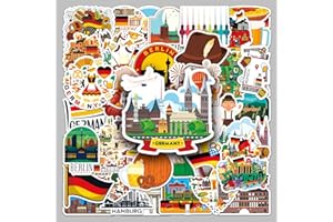 KADERAS 50 Germany Travel Stickers, German Symbols Stickers
