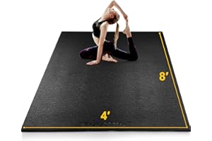 BesWin Large Exercise Mat, 244cm x 122cm Gym Mats, High Density Non-Slip Fitness Mats for Home Gym, Yoga, Pilates, Cardio, Fitness, Gymnastics