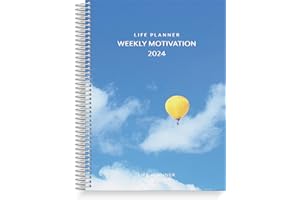 Burde Agenda 2024 Inspiration | 25 décembre 2023 au 12 janvier 2025 | 21,4 cm x 16,6 cm Format A5 | Reliure spirale | Citation inspirante | Life Planner Motivation YEAR