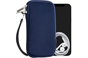 kwmobile Handytasche für Smartphones L - 6,5" - Neopren Handy Hülle Dunkelblau - Handy Tasche 16,5 x 8,9 cm Innenmaße