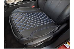 BREMER SITZBEZÜGE Cojín de Asiento de Piel sintética de Piel sintética Compatible con Audi A7 C8 cojín en Piel sintética Negro/Azul Costuras OT406