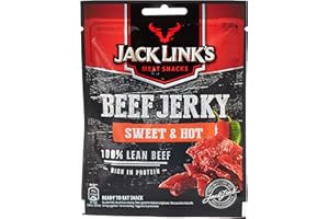 Jack Link's Beef Jerky, Sweet & Hot Flavour, Multipack of 12 x 40g Bags, High Protein Meat Snack, Sweet Seasoning and Hot Spices