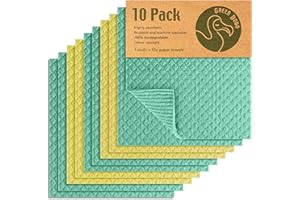 Green Dodo Swedish Dishcloth | Eco Friendly & Sustainable Biodegradable Cellulose Sponge Cloths | Absorbent Odour Free Kitchen Cleaning Cloth | Reusable Kitchen Eco Sponge Replaces Paper Towel