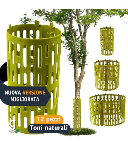 CPROSP 9 Pièces Protection de Tronc d'arbre 33 * 20cm, Protection Autour des Arbres en Plastique Taille Réglable, pour la Protection Contre Les Animaux et Les Tondeuses à Gazon, Vert Foncé