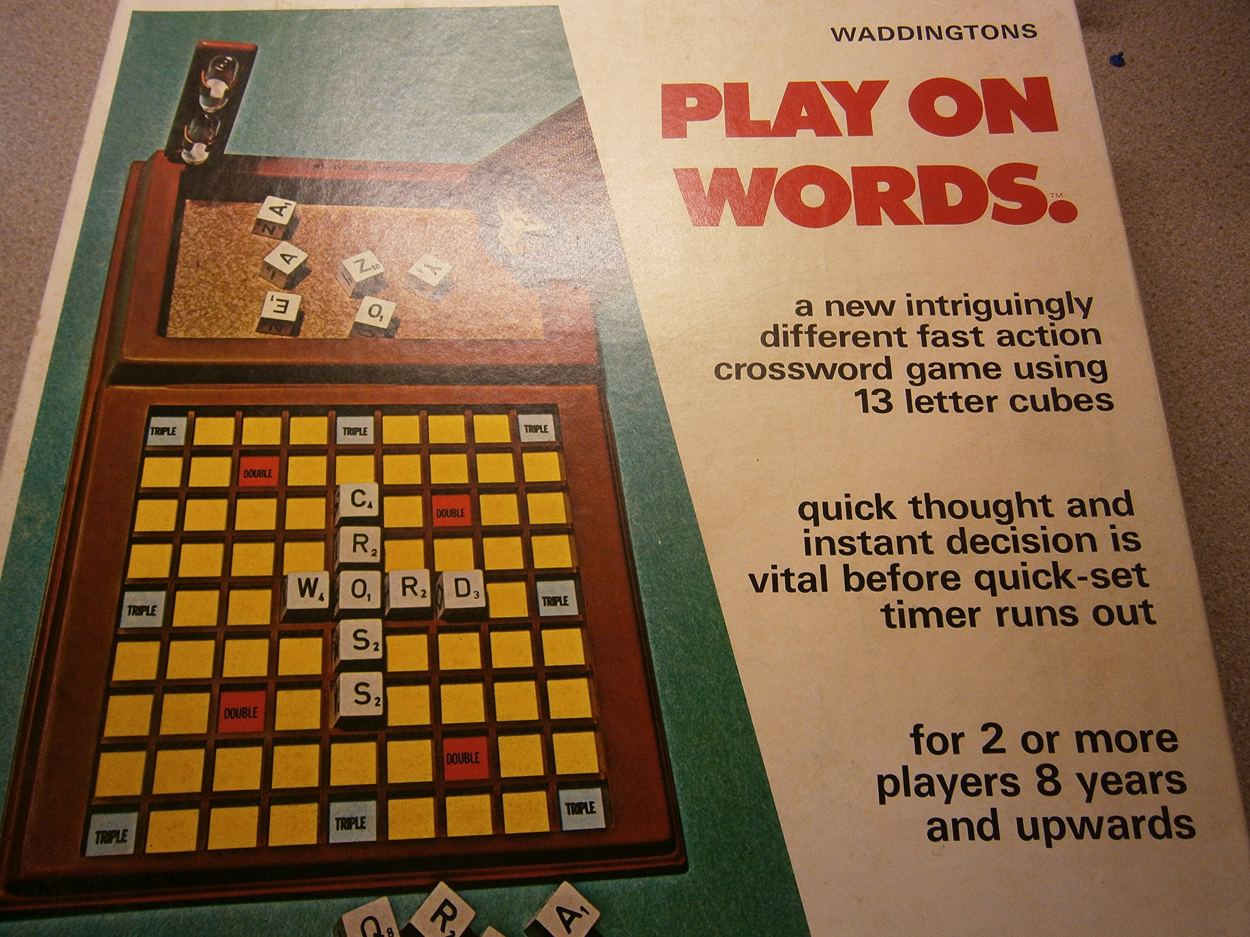 Waddingtons PLAY ON WORDS VINTAGE 1973 CROSSWORD GAME