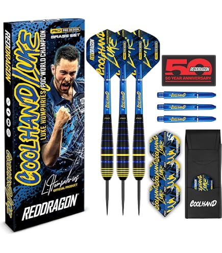 Set De Fléchettes Red Dragon Luke Humphries - 90% Tungstène, 22g Avec Vols Et Tiges | Professionnel