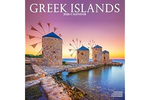 Greek Islands 2026 Calendar | Square Wall Calendar | Travel Gift | Plastic Free Packaging | by Avonside Publishing