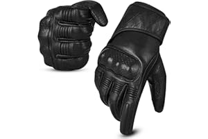 Hand Fellow Skórzane rękawice motocyklowe do obsługi ekranów dotykowych, czarne, skórzane, z perforacją, HF-7-L-S