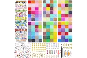 Milai 144 Couleurs 65474pcs 2mm Perles de Rocaille, Perles pour Bijoux, Perles pour Bracelet pour Collier Boucles d'Oreilles la Décoration de Bricolage avec Perle Lettre