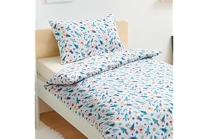 Amazon Basics Juego de Funda Nórdica Reversible de Microfibra para Niños - Funda Edredon de 100 x 135 cm y 1 Fundas de Almohada de 40 x 60 cm para Cuna, Aventura Cósmica